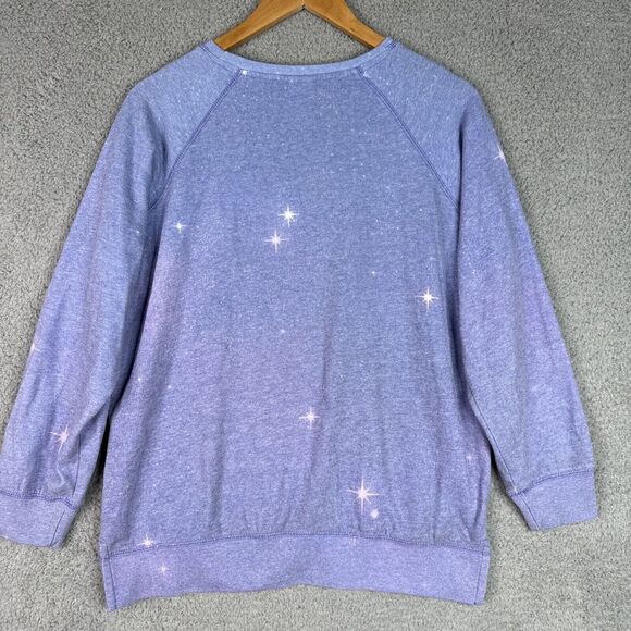 Star Wars Disney Sweatshirt Women Medium Lavender Sequin Spell Out Long Sleeve - Picture 6 of 12